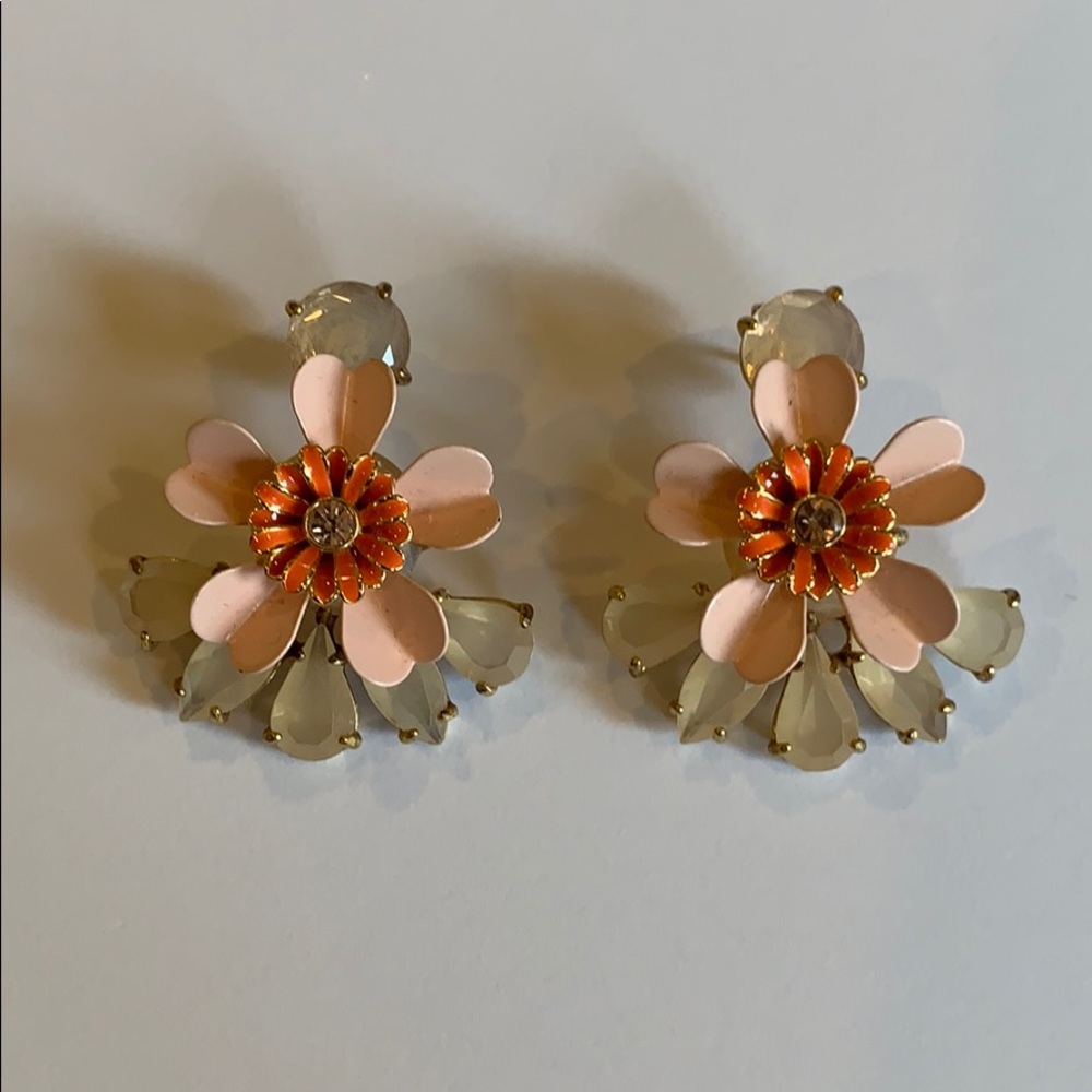 J. Crew Flower earrings blush orange